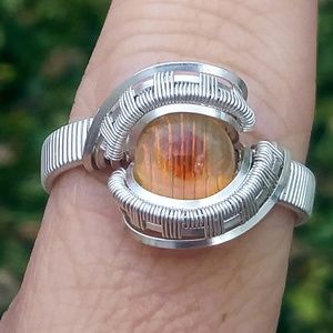 Handspun wire wrapped ring .
